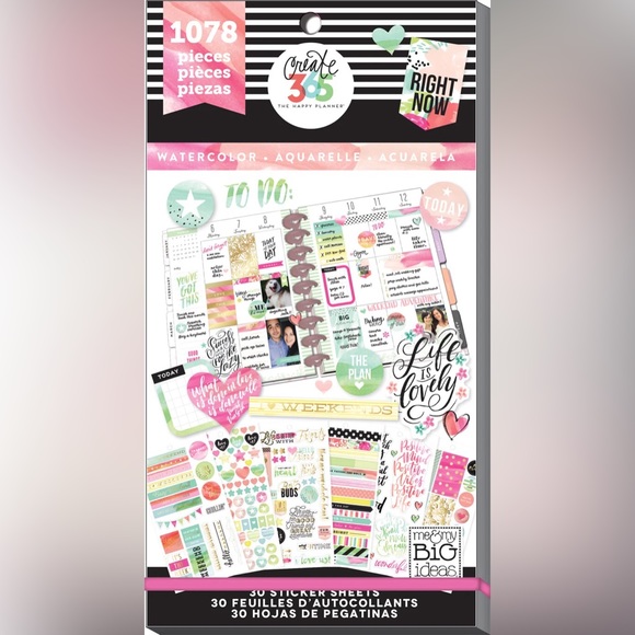 🌸 THE HAPPY PLANNER WATERCOLOR STICKER BUNDLE BOOK SET 🌸 - Picture 4 of 6